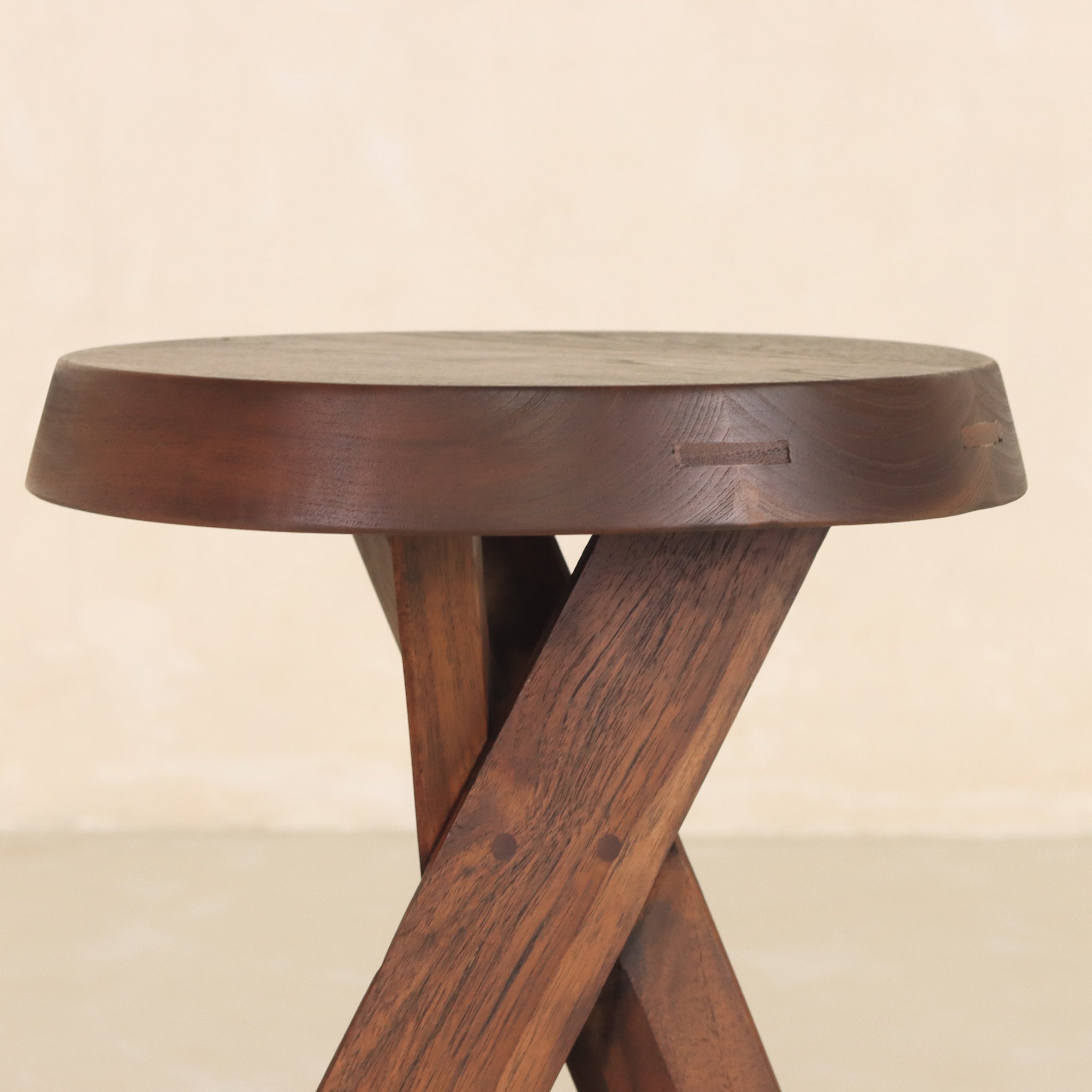 Helix Tripod Teak Stool – TreeHause Helix Tripod Teak Stool – TreeHause