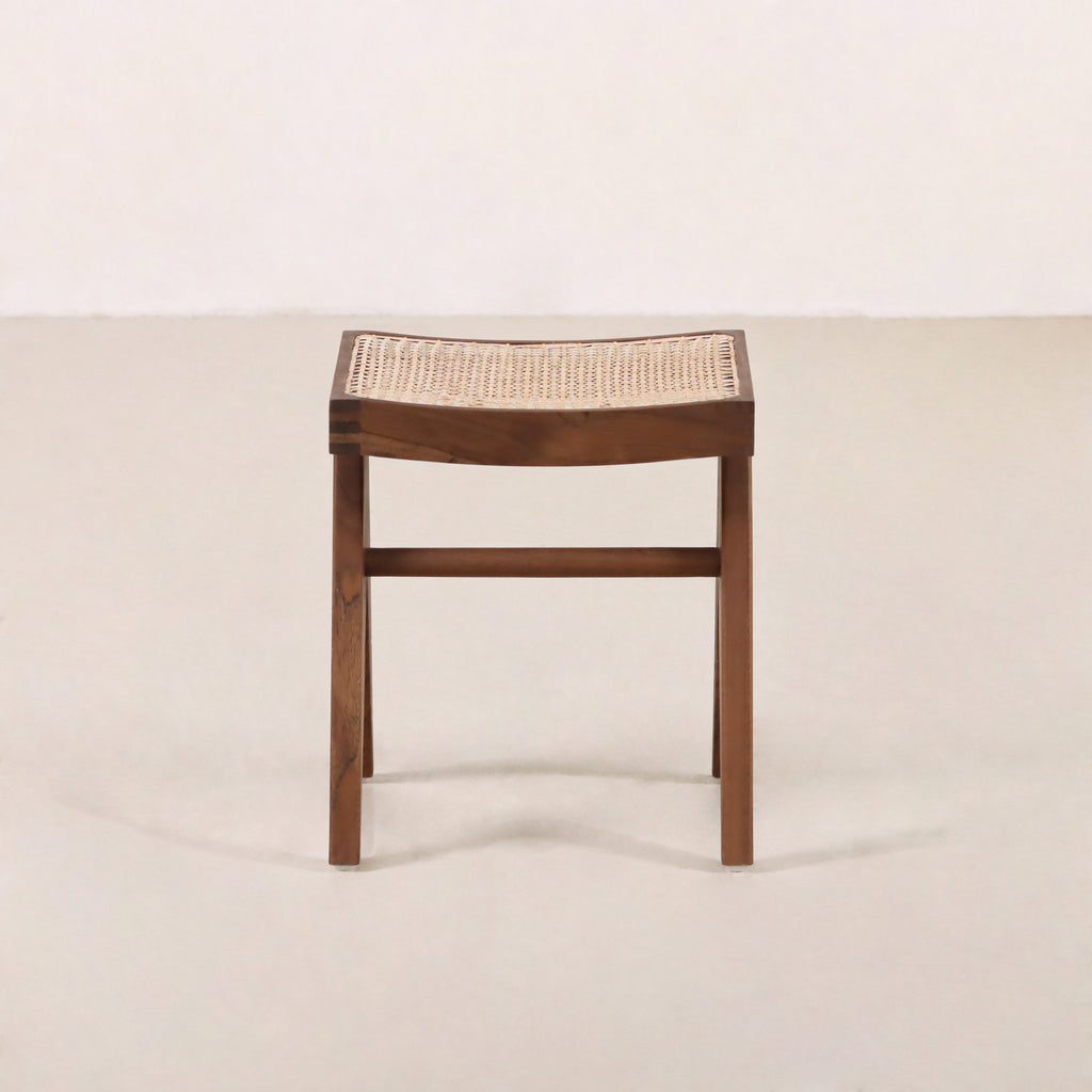 Low Cane Stool Dark