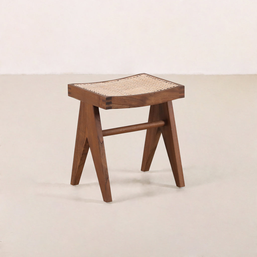 Low Cane Stool Dark