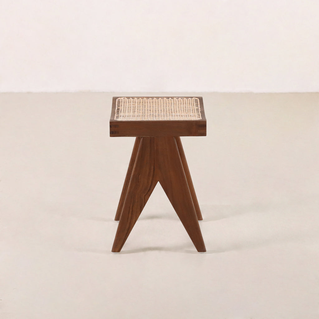 Low Cane Stool Dark