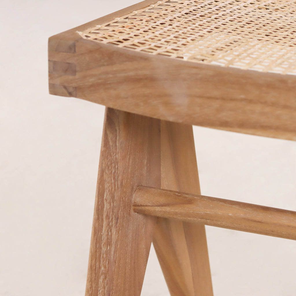 Low Cane Stool Natural