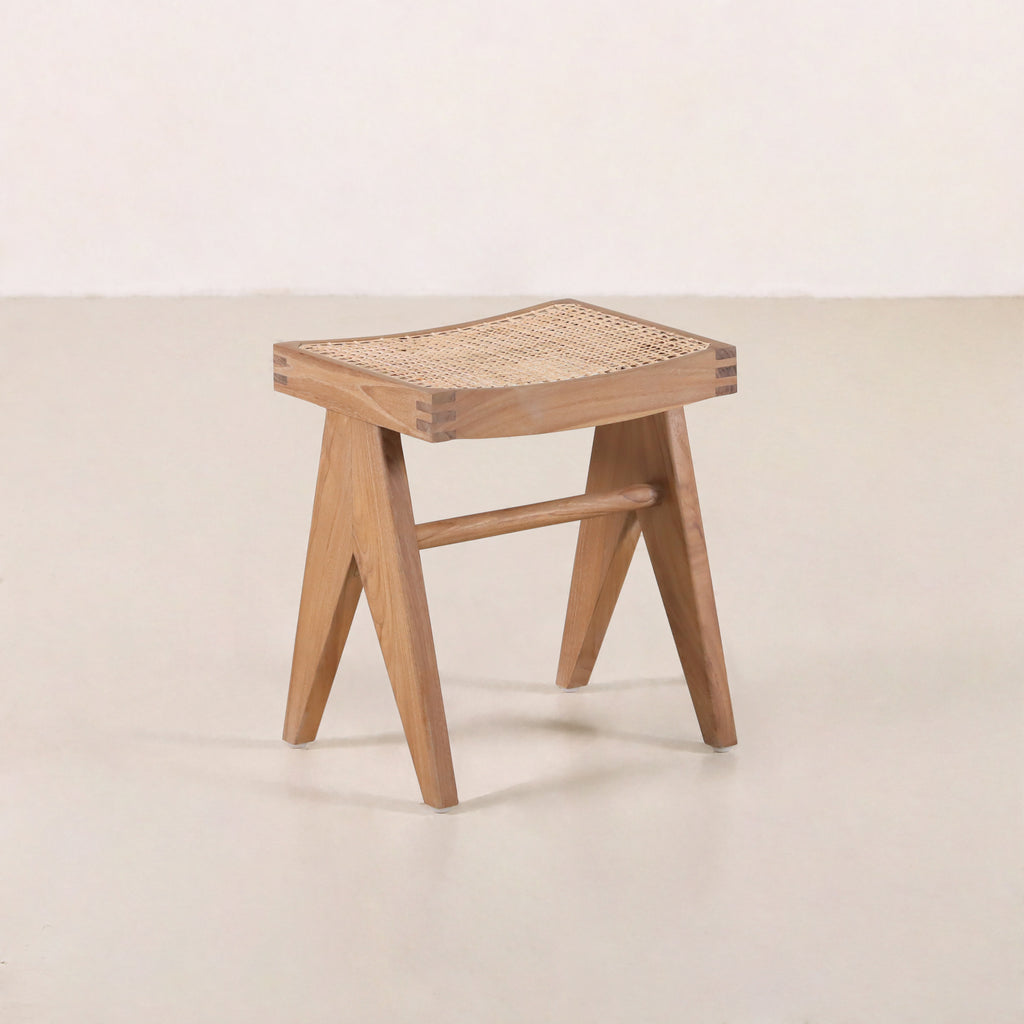 Low Cane Stool Natural