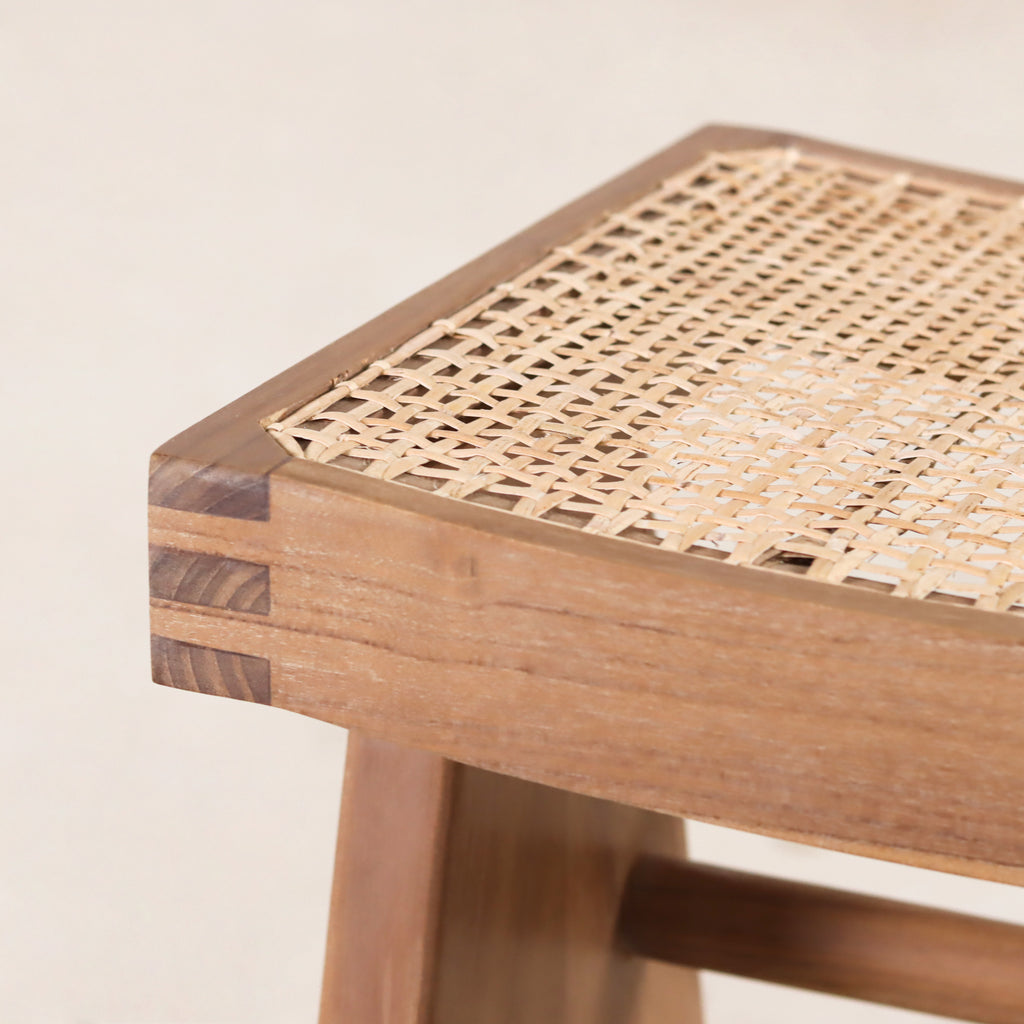 Low Cane Stool Natural