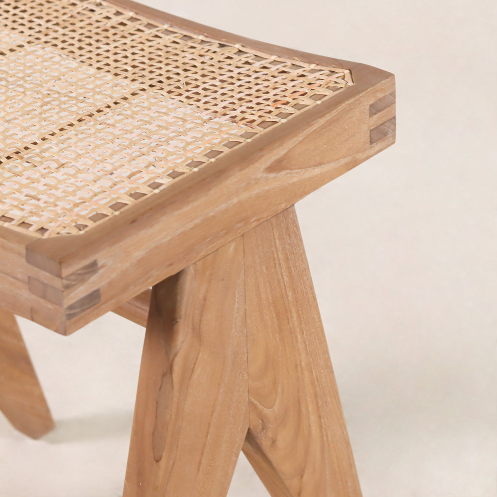 Low Cane Stool Natural