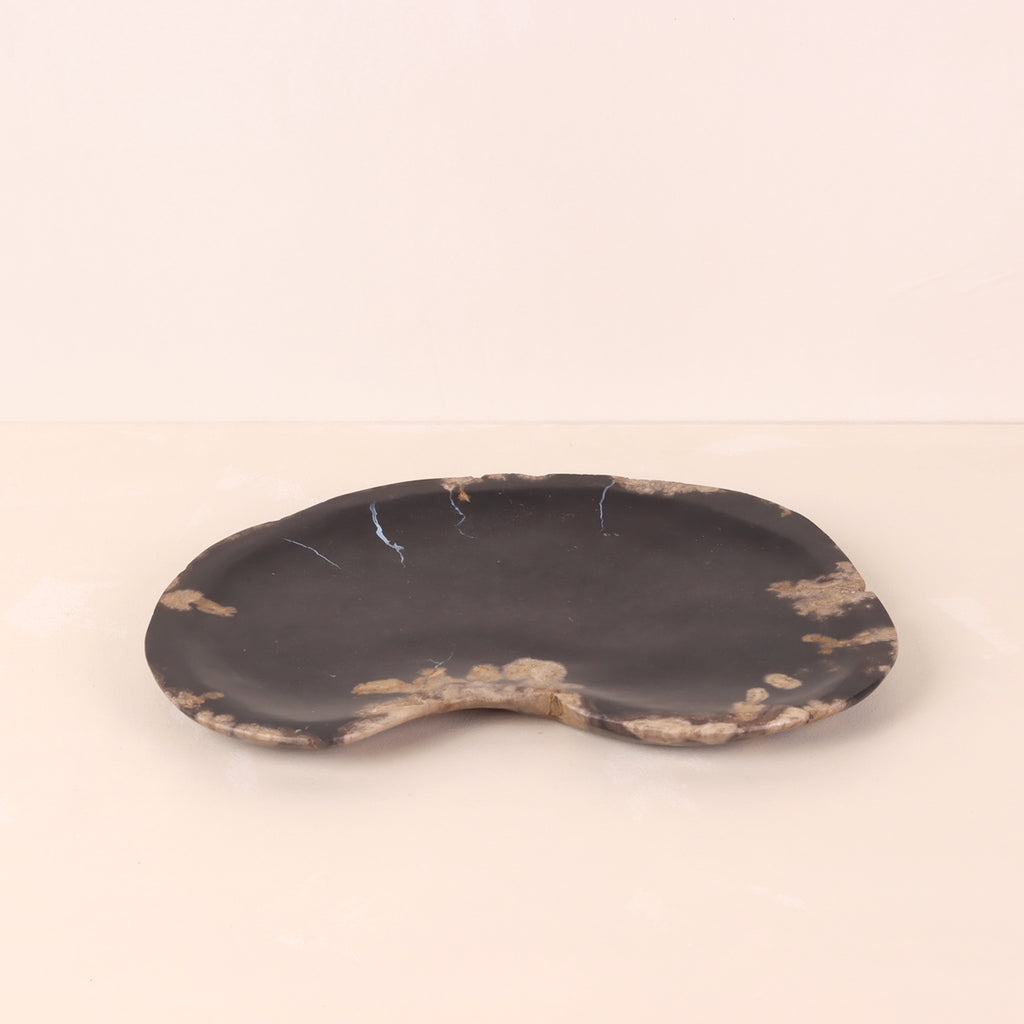 Petrified Wood Serving Tray Black